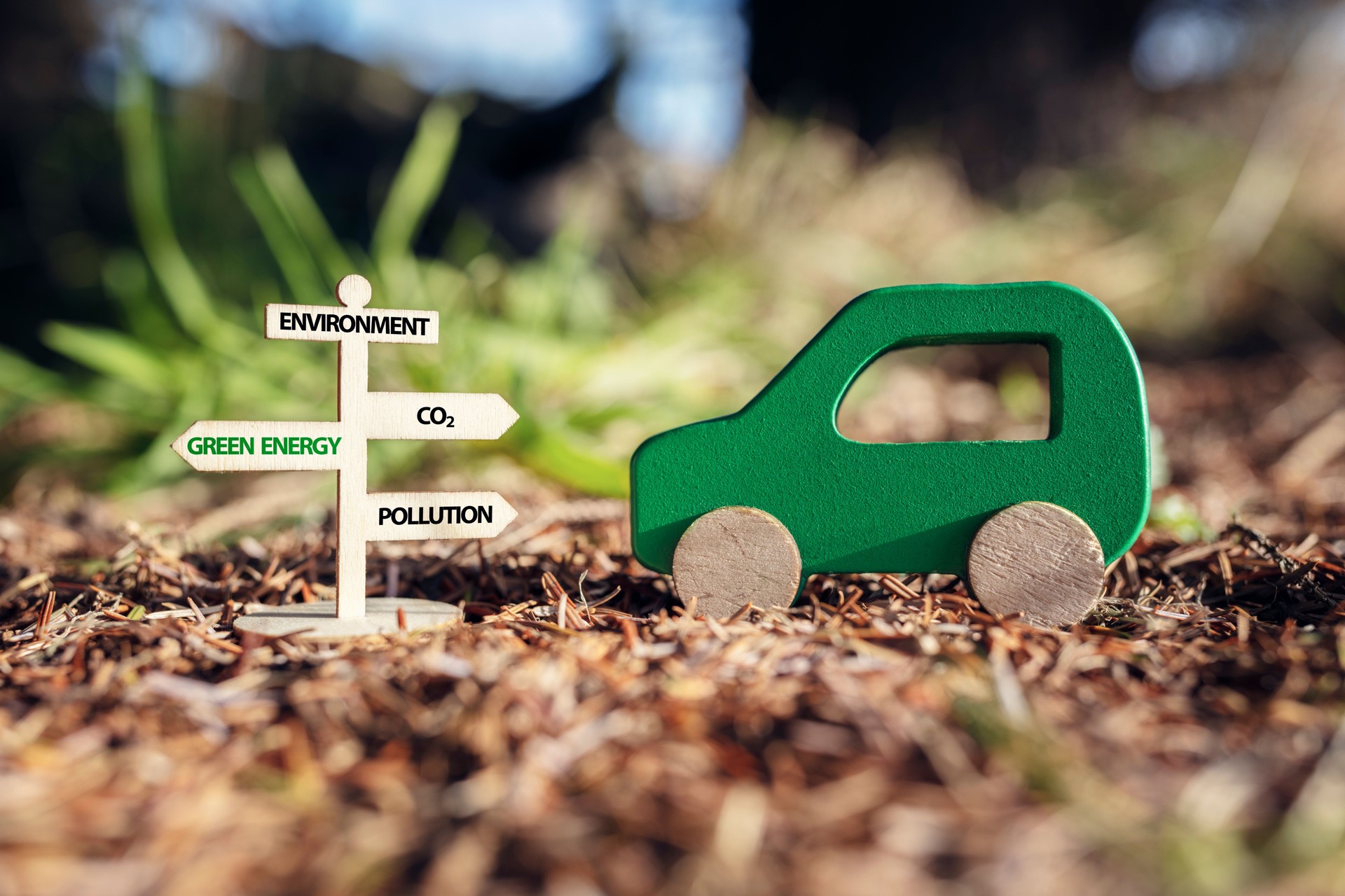 Electric car green energy concept